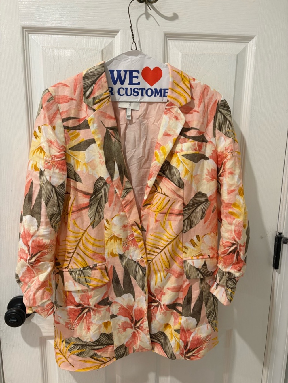 Joie Floral Tropical Linen Blazer